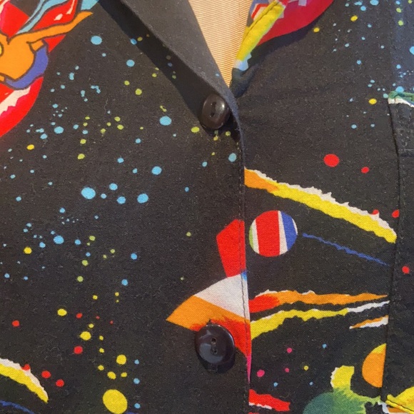 Rare California Krush Vintage 90’s Planet Hollywood Button Down Short Sleeve M - Picture 5 of 7